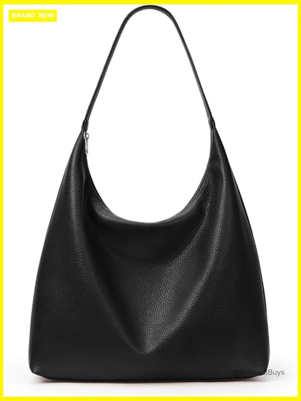 Vegan Leather Hobo Tote Bag with Zipper, Large Capacity, Shoulder